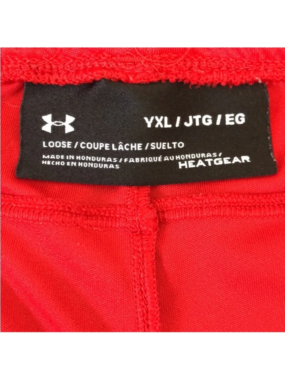 Under Armour Boys Red HeatGear Athletic Shorts Size XL